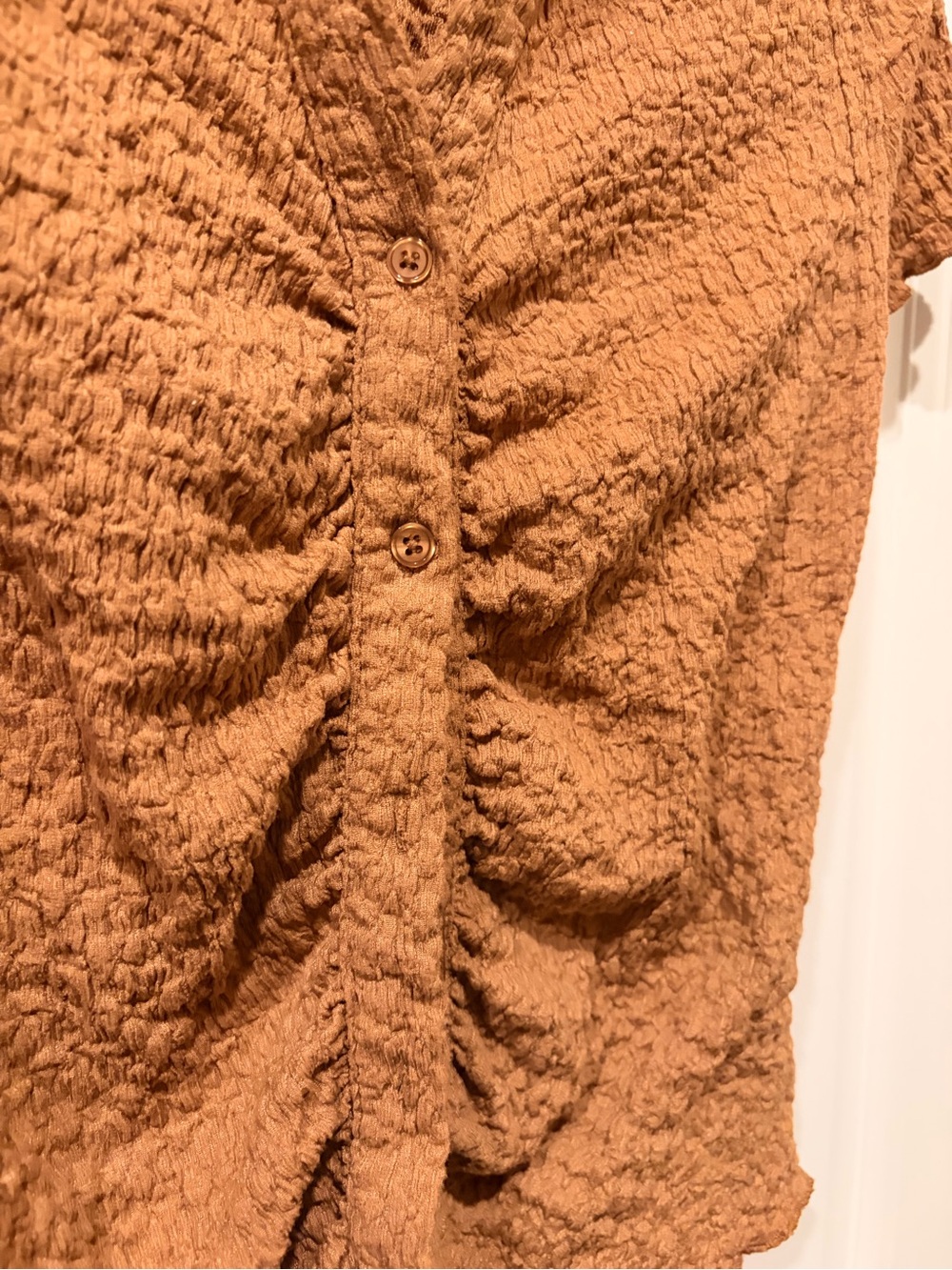 Sanctuary Textured Button-Front Top in Rust - Picture 2 of 7